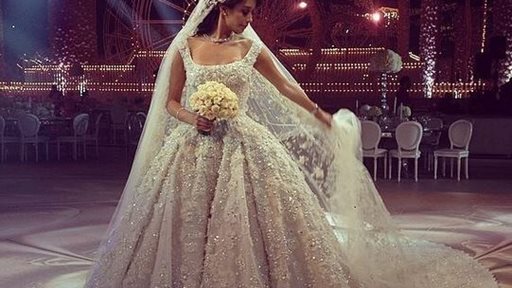 Lana El Sahely in a Legendary Wedding dress by Elie Saab