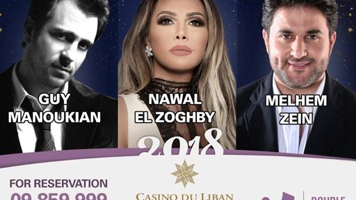 Nawal El Zoghbi with Melhem Zein in Casino Du Liban on NYE 2018