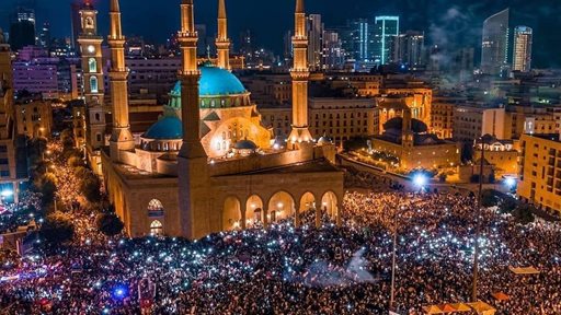 The Lebanese Revolution 2019 .... One Heart From North to South